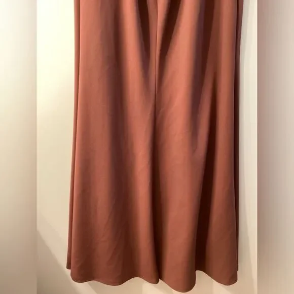 Jenny Woo Rust Brown Sleeveless V-Neck Maxi Dress Size 12 - Picture 12 of 14